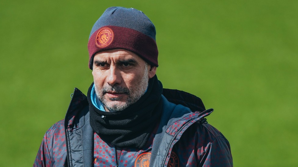 WATCHING BRIEF : Pep Guardiola keeps a close eye on his players