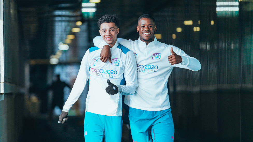 YOUNG GUNS: Sam Edozie and Luke Mbete were in great spirits