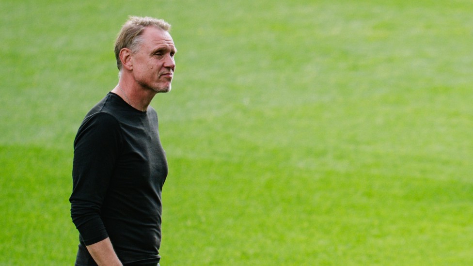 WATCHING ON  : The boss analysing proceedings. 