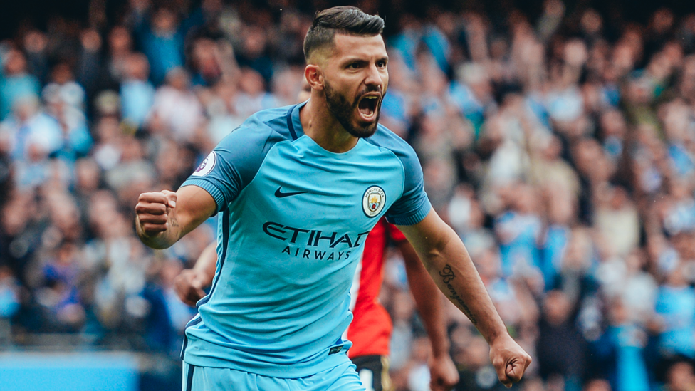 Sergio Agüero, autor, ante el Sunderland, del primer gol de la era Guardiola en el City.