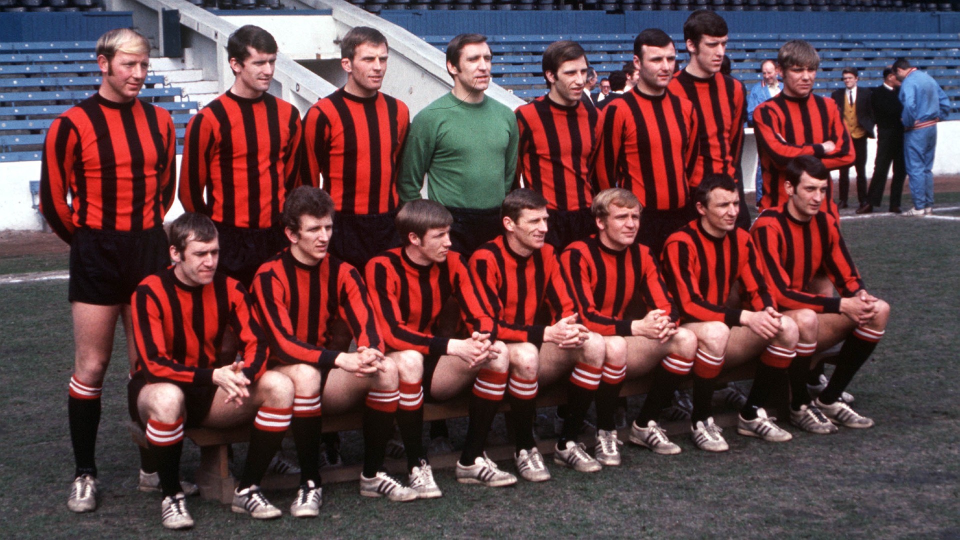 STARS AND STRIPES: The boys of 1969 kitted out in our red and black strip