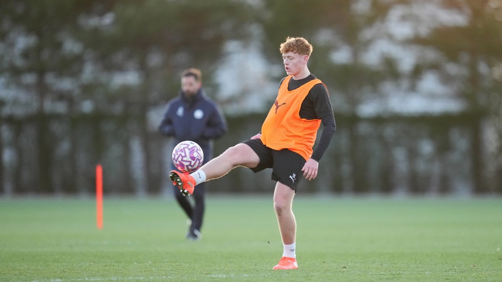 TOUCH! : Charlie Holt gets the ball under his spell. 