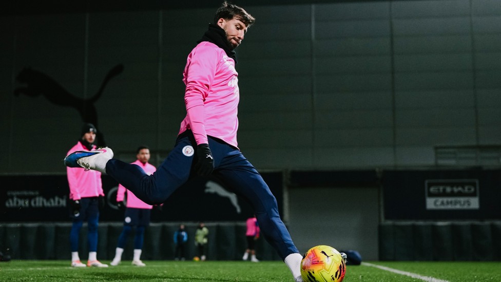 RUBEN ROCKET : Influential defender Ruben Dias fires one goalwards