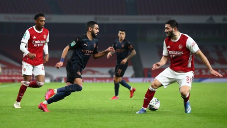 SLALOM: Riyad Mahrez works his magic on the flank