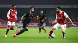 SLALOM: Riyad Mahrez works his magic on the flank