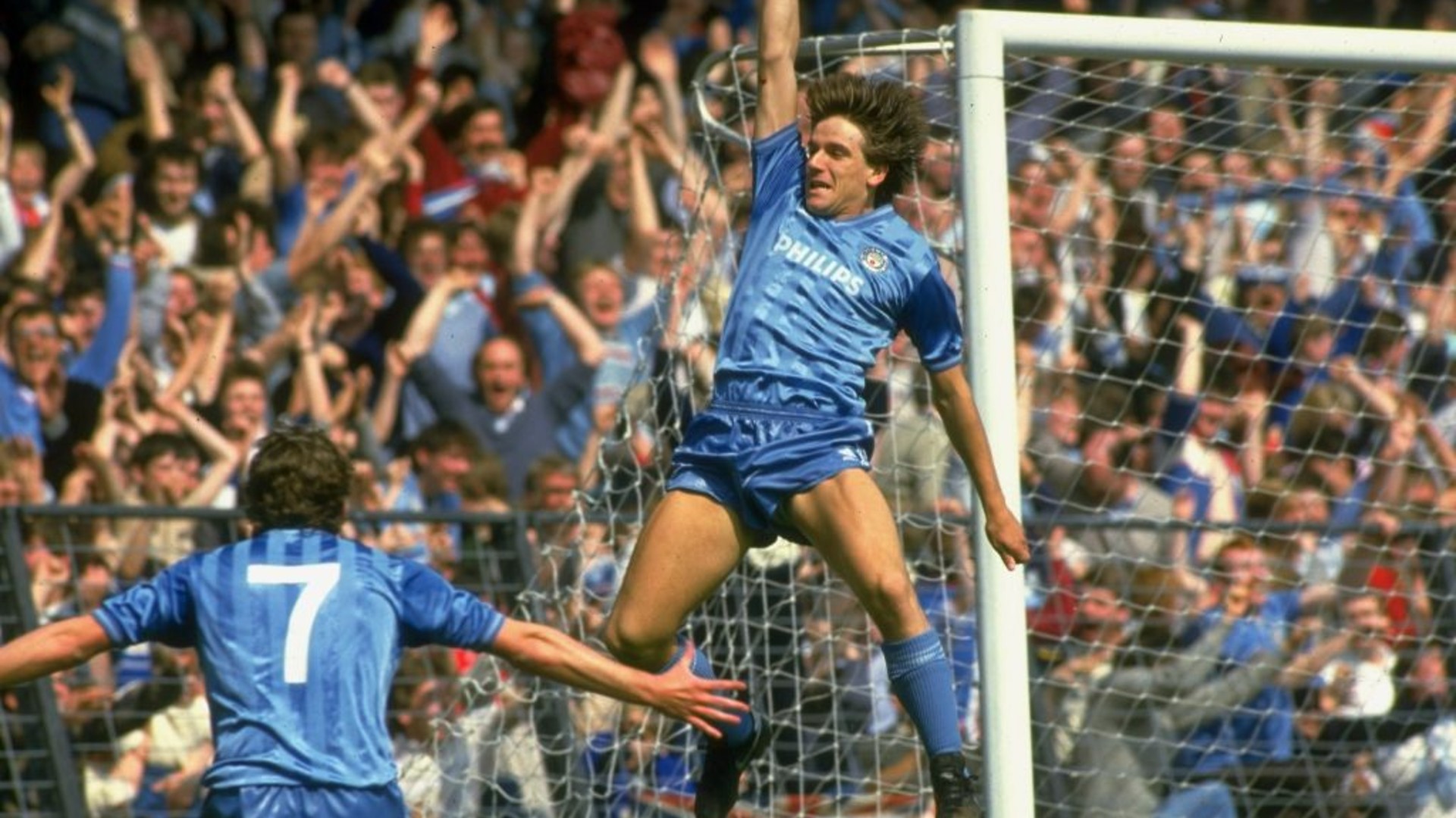 JUMPING FOR JOY: David Phillips celebrates after firing City ahead against Charlton. 