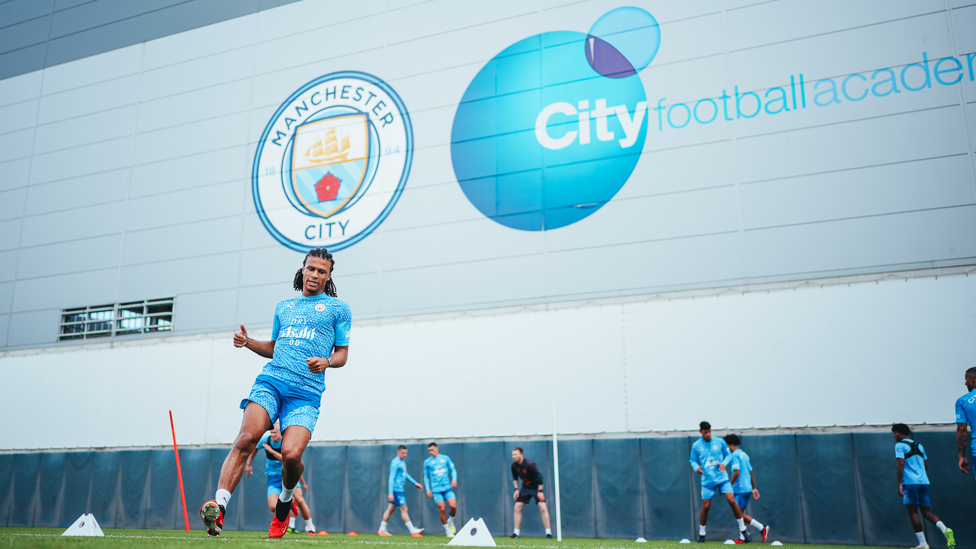 BADGE OF HONOUR : Nathan Ake on the charge