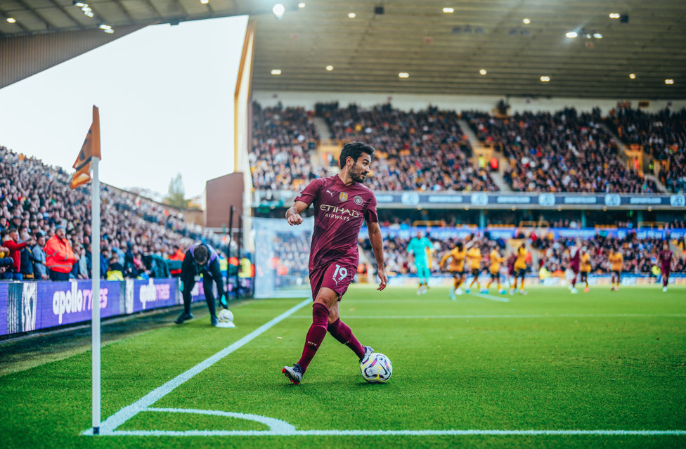 FOCUS TIME: Ilkay Gundogan weighs up the options.