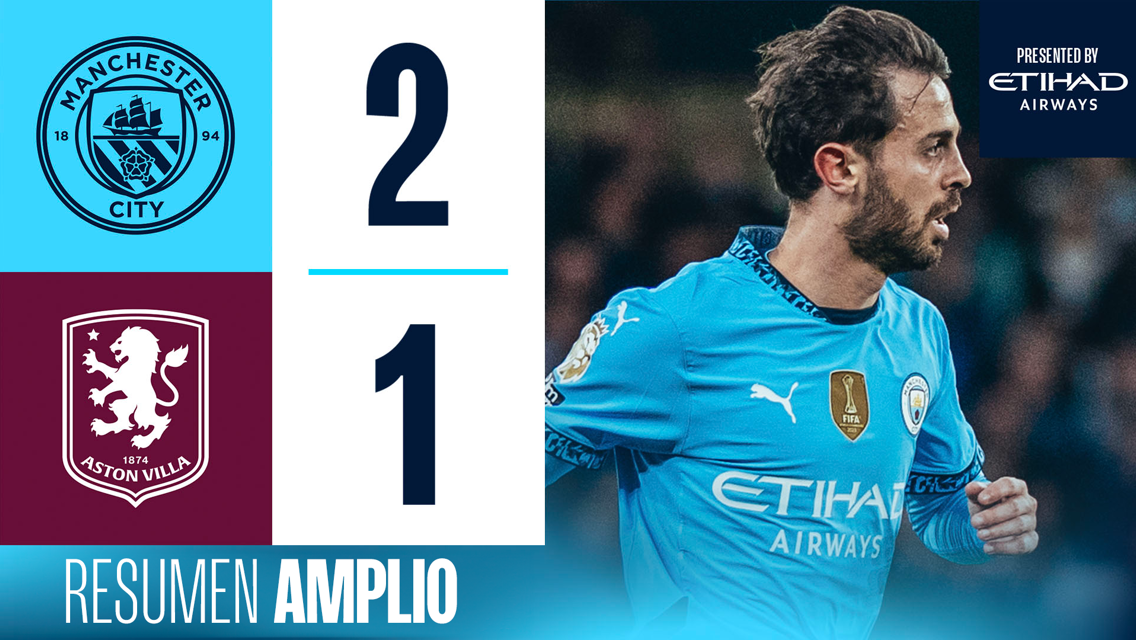 City 2-1 Aston Villa: resumen amplio
