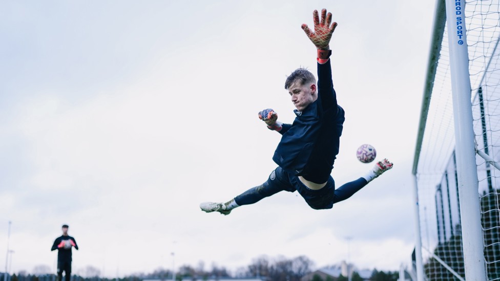 FLYING HIGH  : Finley Grigg leaping around. 