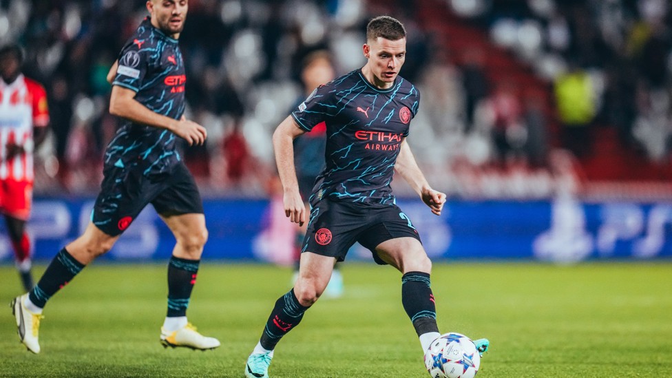 PASS AND MOVE  : Sergio Gomez enjoys a spell of possession.