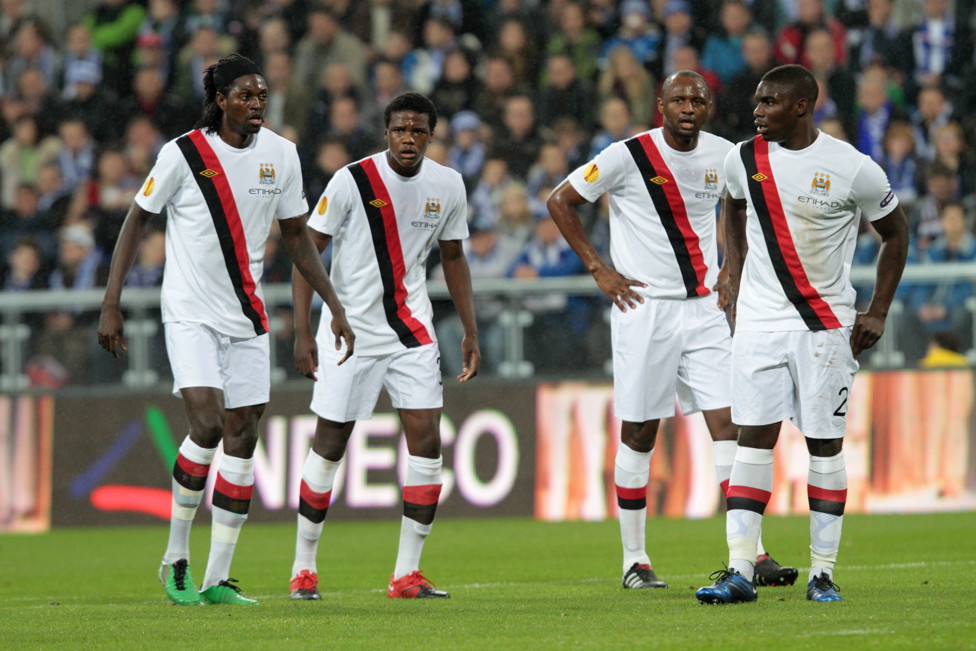 KIT GOALS : Richards gains European experience at 22 in our Europa League game against Lech Poznan in November 2010