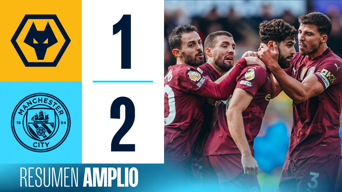 Wolves 1-2 City: resumen amplio