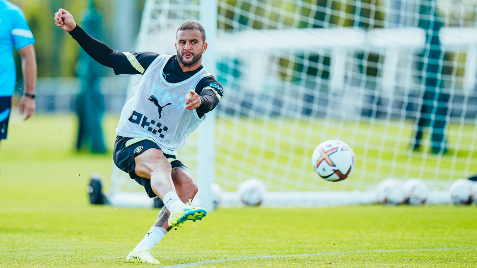 POWER : Kyle Walker unleashes a shot.