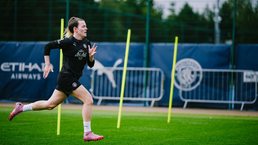 FULL STEAM AHEAD: Lauren Hemp during a training regime
