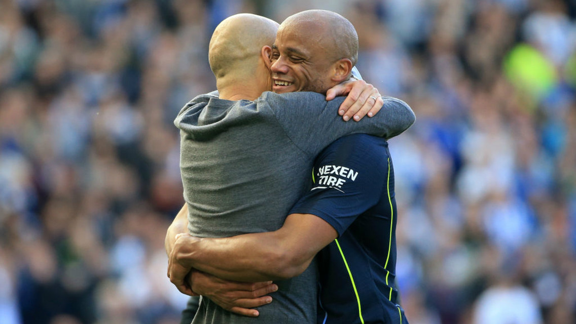 BACK TOGETHER: Pep Guardiola will manage one of the teams in Vincent Kompany's testimonial.