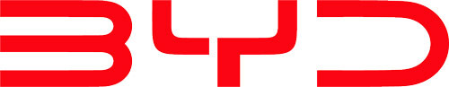 Red BYD logo with stylized letters on a white background.