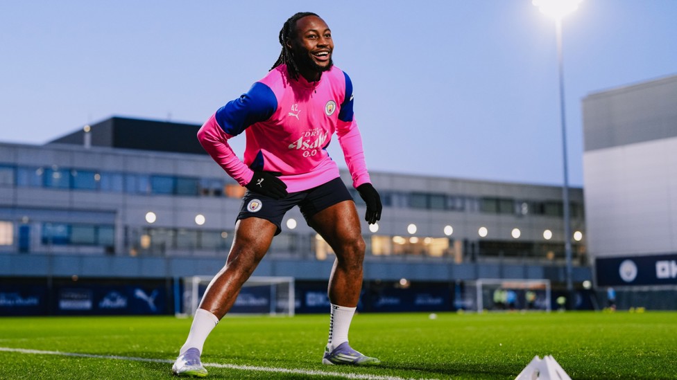 STRETCH IT OUT : Antoine Semenyo is enjoying himself in Manchester