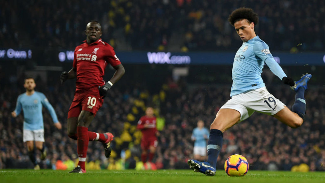 TRIGGER HAPPY: Leroy Sane fires home City's second goal