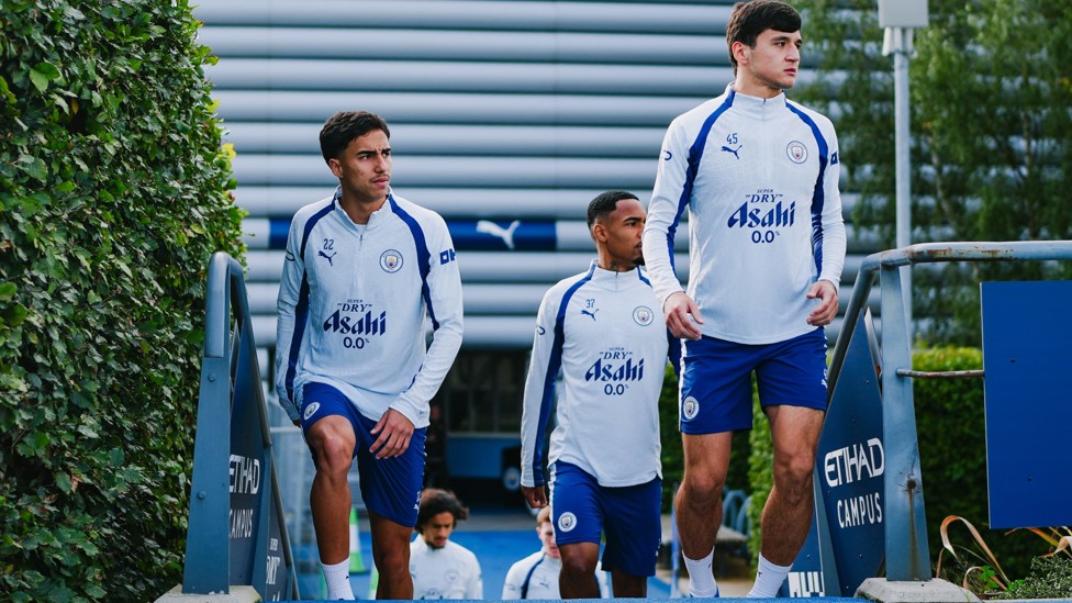 STEP ON : Abdukodir Khusanov leads out the squad