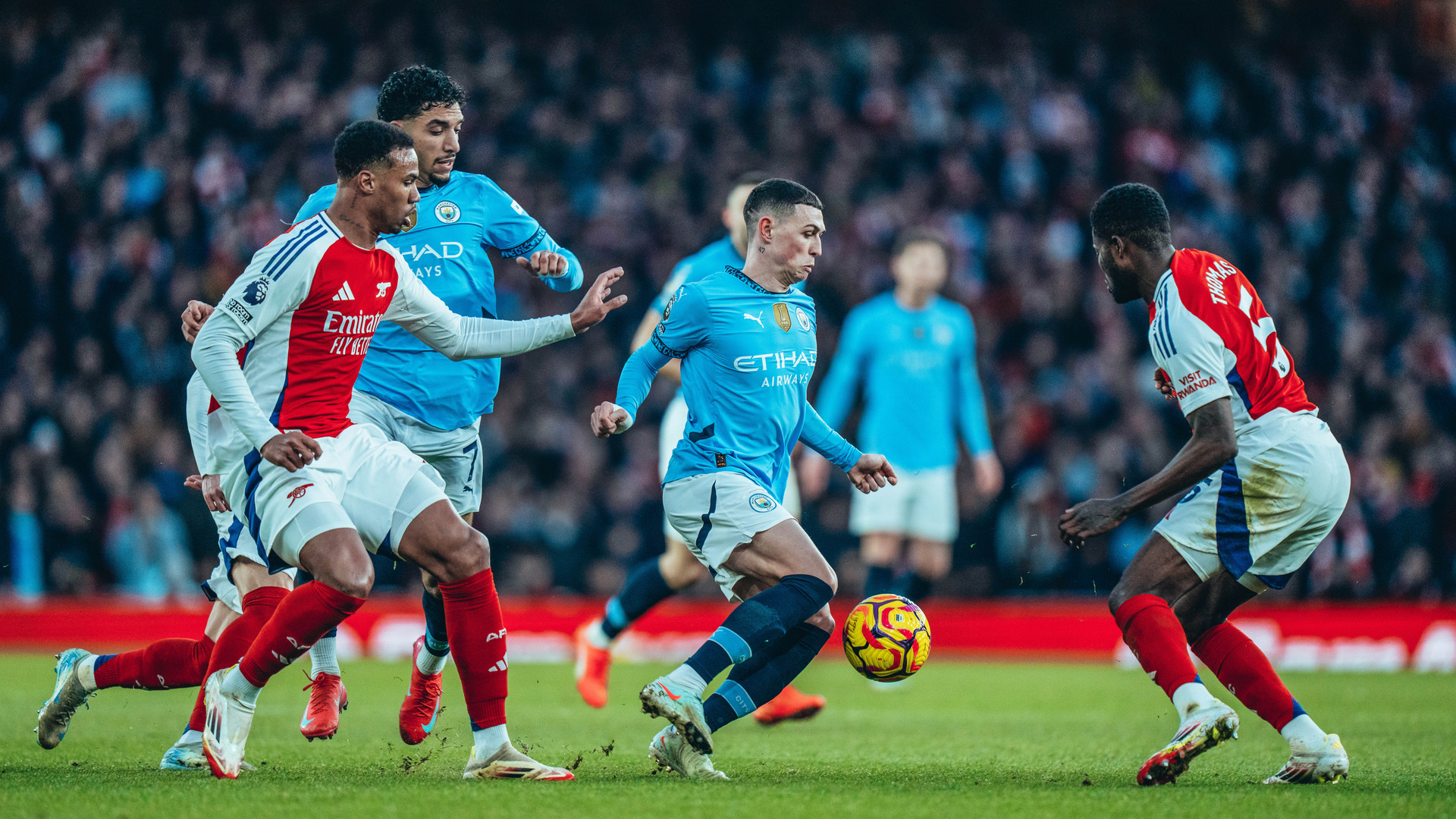 MIDDLE MAN: Phil Foden tries to get City on the front foot.