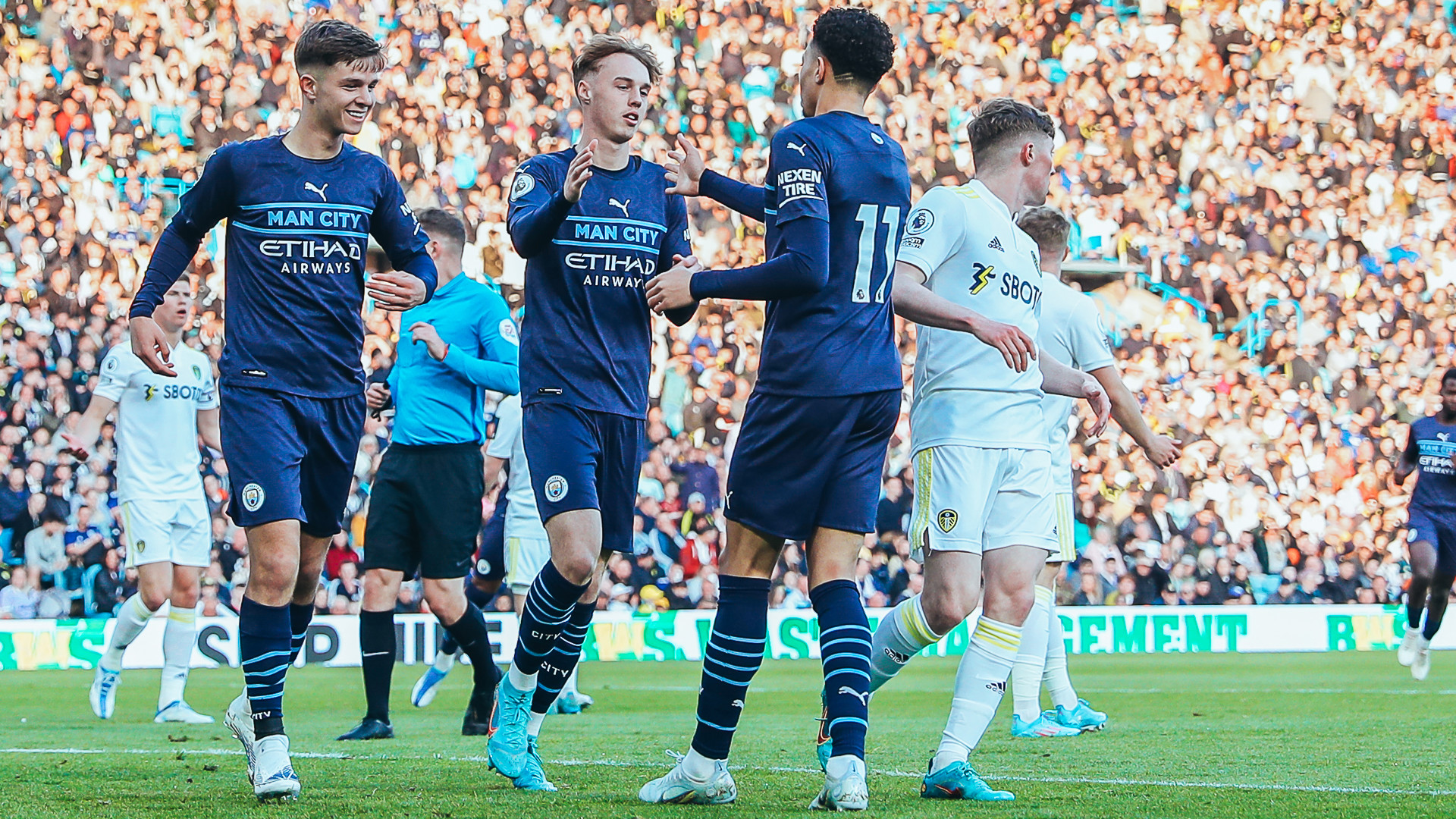 DOUBLE DELIGHT: Cole Palmer celebrates after firing us ahead