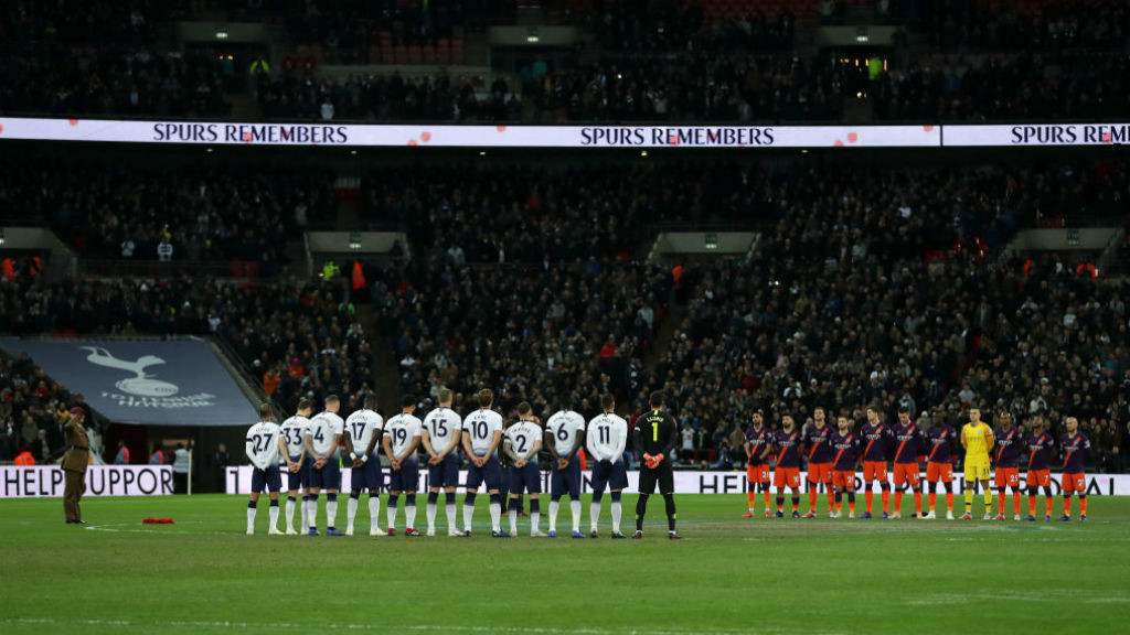 REMEMBRANCE: A minutes silence before kick-off.