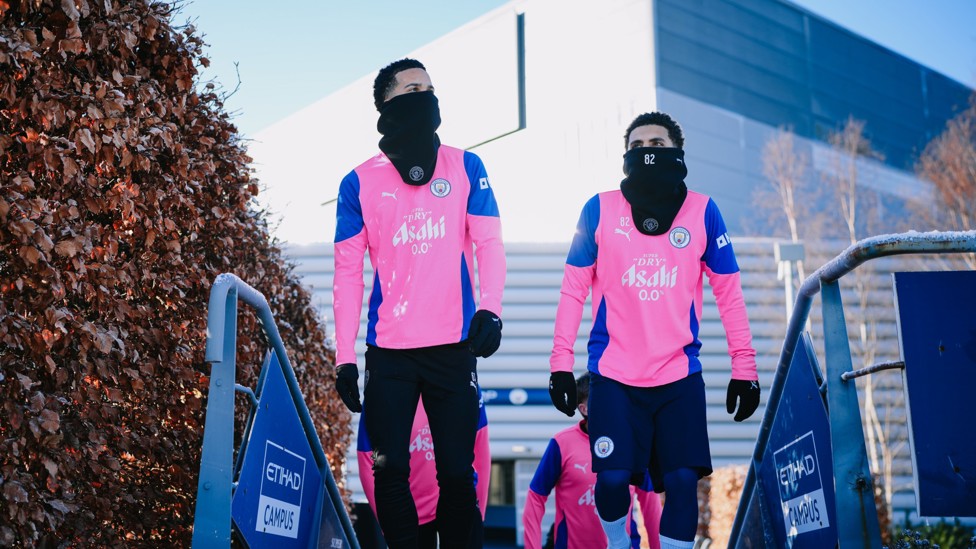 DOUBLE TROUBLE : Divine Mukasa and Rico Lewis wrap up warm