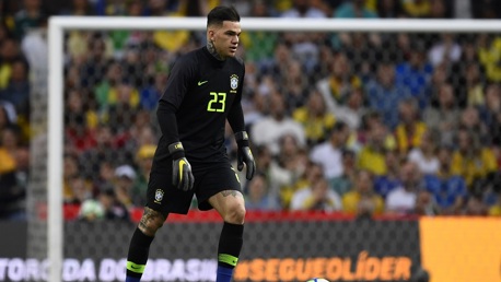 CLASS KEEPER: Ederson in goal for Brazil v Panama