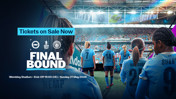 Back view of a women's soccer team entering Wembley Stadium for the Adobe WFA Cup Final on May 31, 2026. Brighton vs Manchester City. Tickets on sale now.