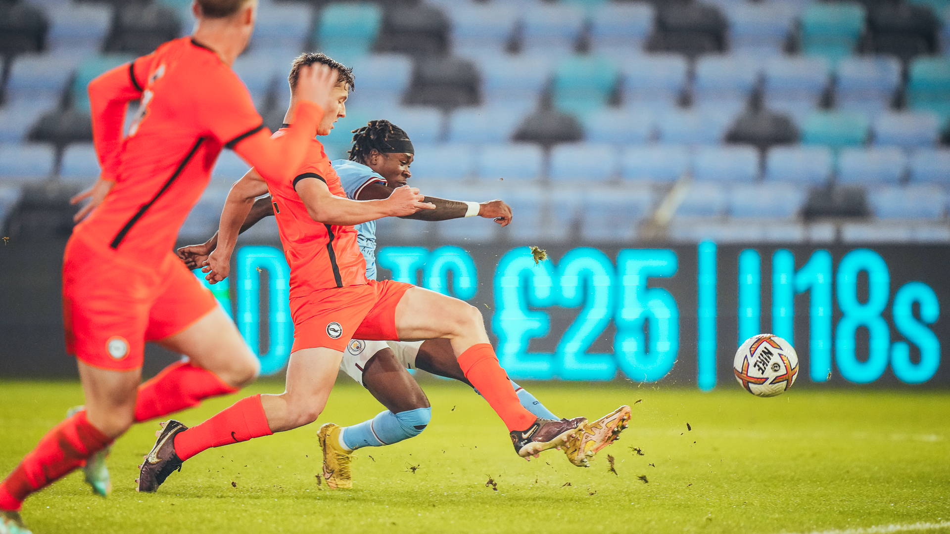 TAKE THAT: Joel Ndala powers City back into the lead with superb strike