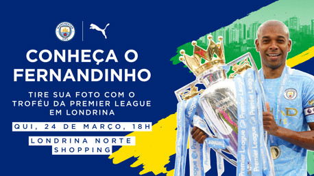 Fernandinho e o troféu da Premier League visitarão Londrina