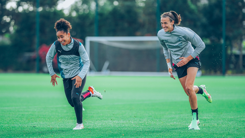 LOVE OF THE GAME : Never without a smile, even in training!