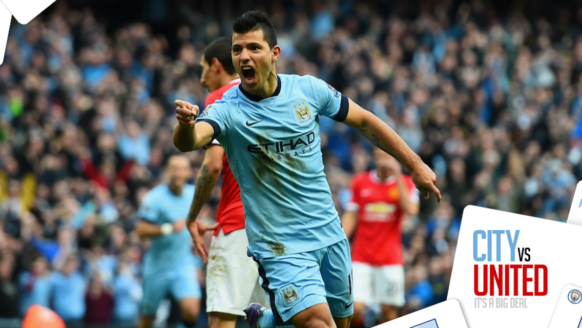 STAT ATTACK: Sergio Aguero has scored seven goals in ten Premier League games against United and eight in all competitions