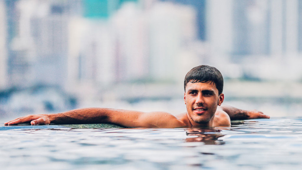 CHILLED : Our new signing looks more than at home with his new teammates