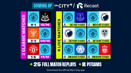 Coming up on CITY+ and Recast this October