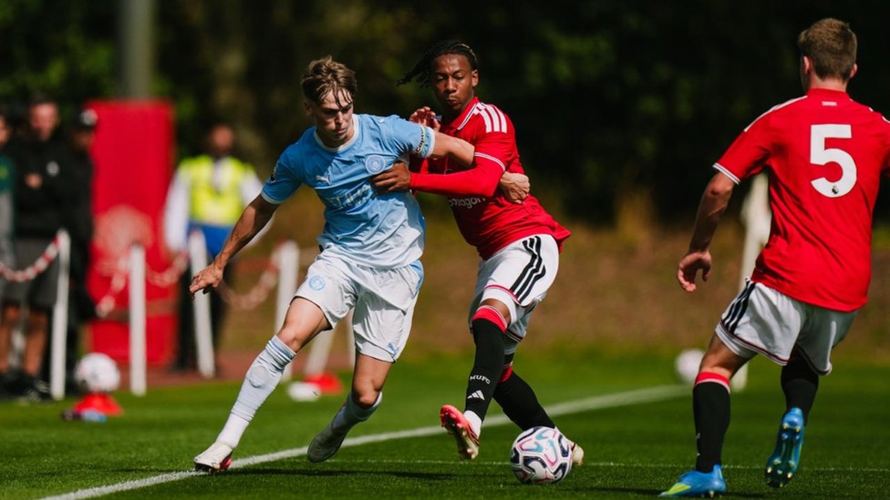 SKIPPER : Jake Wain battles for the ball.