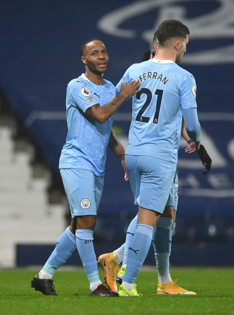 STERLING WORK : The Englishman celebrates getting his name on the scoresheet.