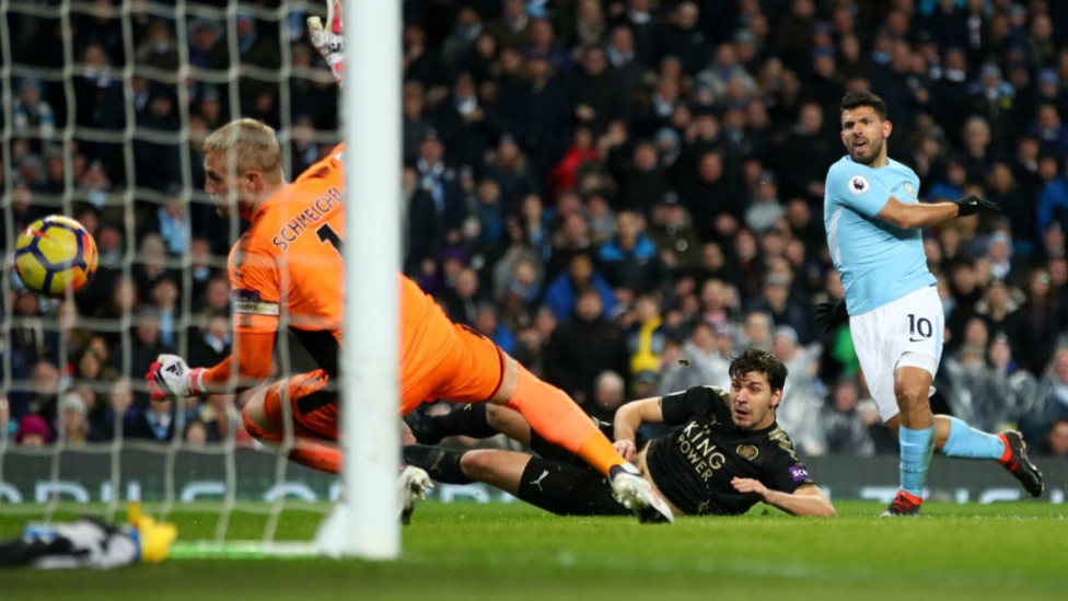 FOURMIDABLE : Sergio smashed home four goals in a wonderful performance against Leicester in January 2018