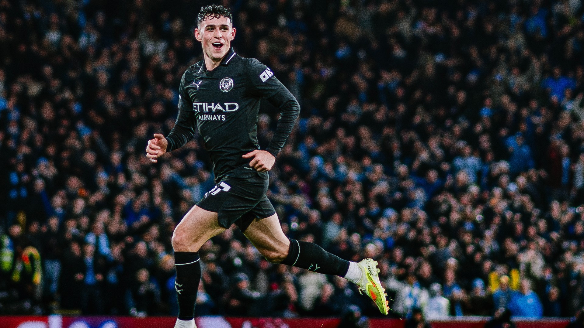 GET IN: The smile says it all after Phil Foden's magnificent third goal.