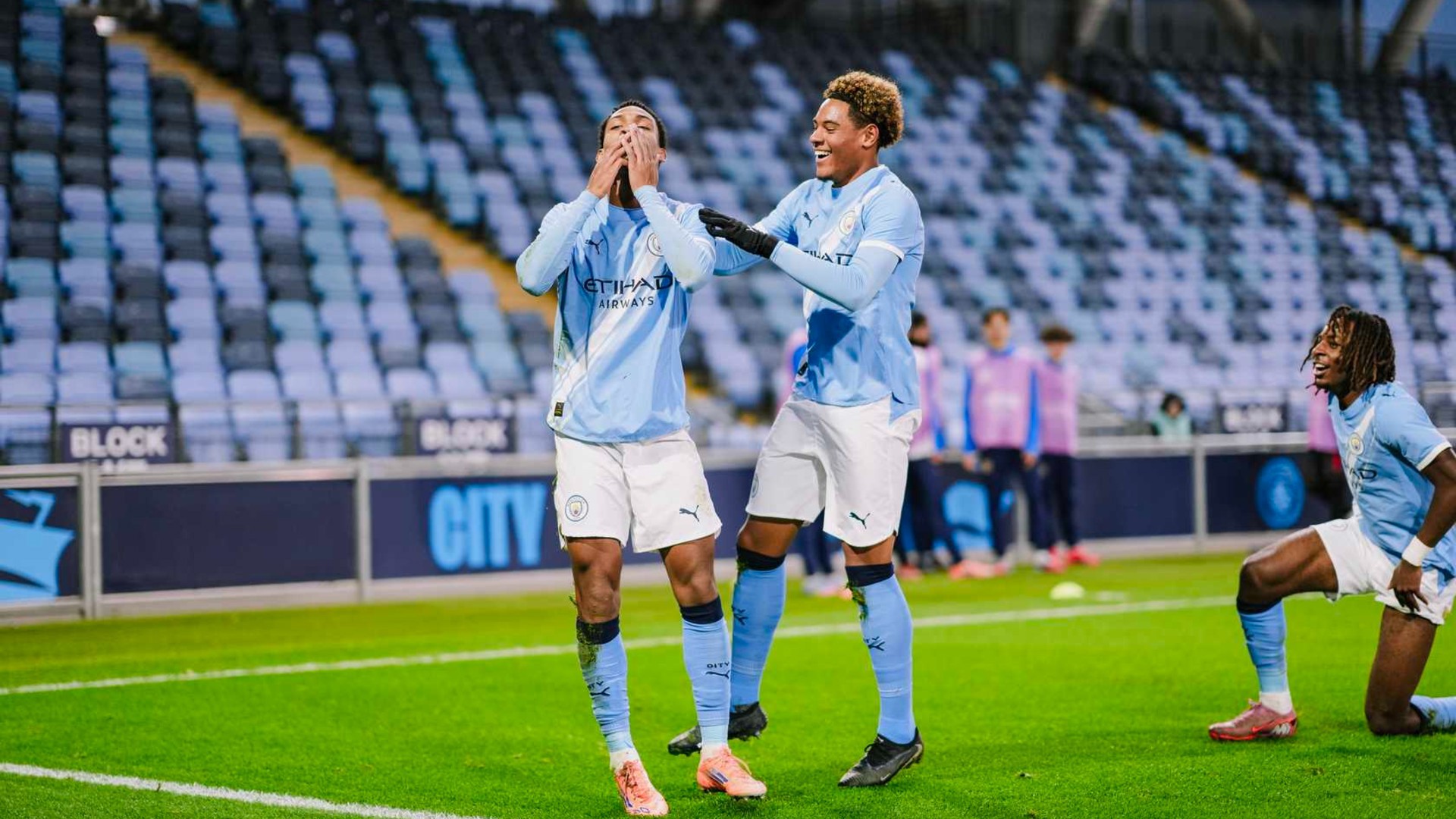 OFF THE MARK : McFarlane celebrates his first City goal