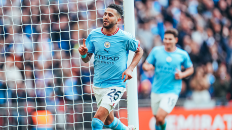 Mahrez menjadi pemain City pertama yang mencetak hat-trick di Wembley