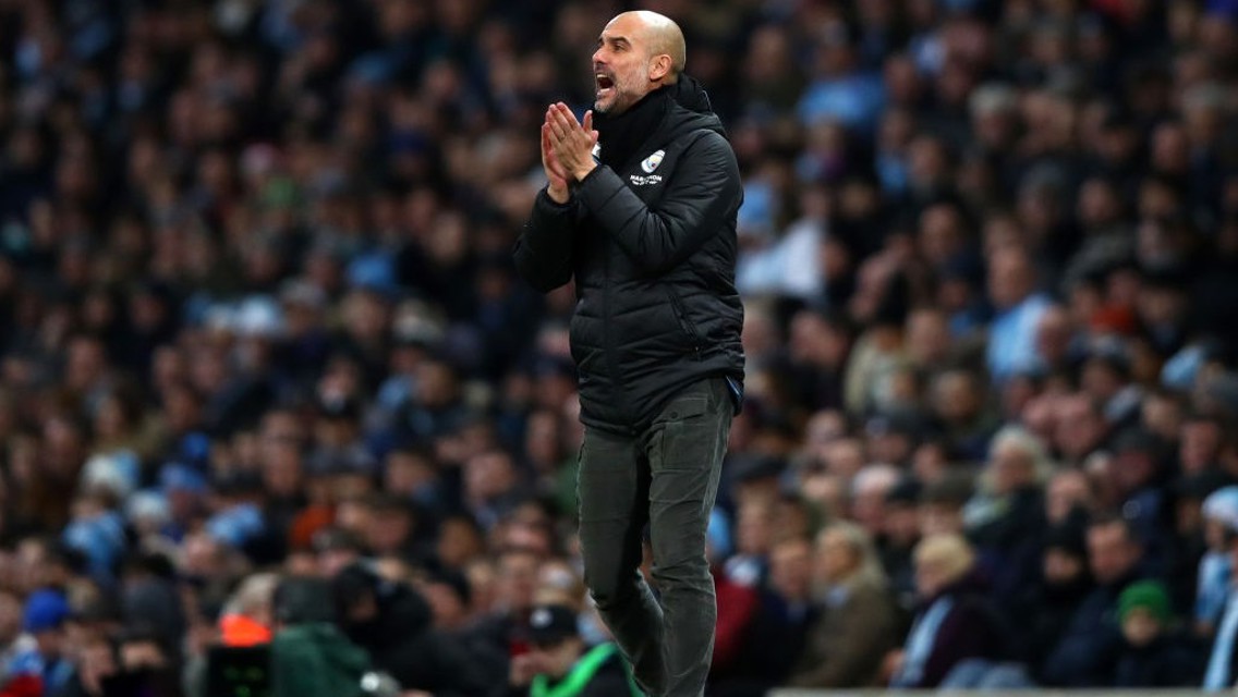 APPLAUSE: Pep Guardiola was delighted with his team's performance against Leicester City.