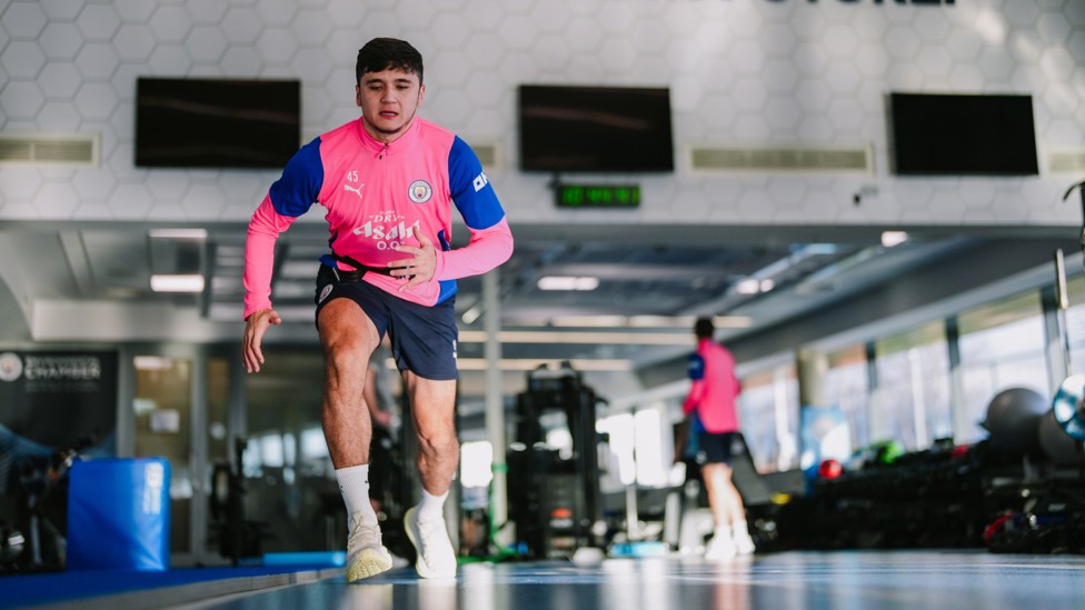 POWER PLAY : Abdukodir Khusanov putting in the hard yards in training