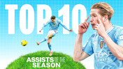 City's top 10 assists in 2023/24