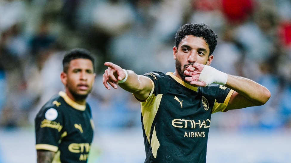 OMAR MARMOUSH: Celebrating his first goal