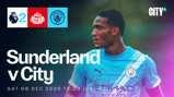 Promotional image for the Premier League match between Sunderland and Manchester City on Saturday, Dec 6, 2025, at 12:00 UK time, with a Manchester City player in the foreground.