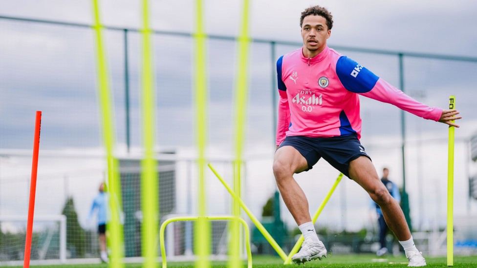 TOUCH AND GO: Max Alleyne during a training drill