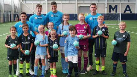 DAY TO REMEMBER: Our Junior Cityzens winners were thrilled to meet several City first team stars