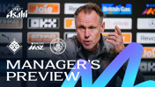 A manager discusses a preview, featuring logos for Asahi, Barclays WSL, Manchester City, and London City Lionesses.